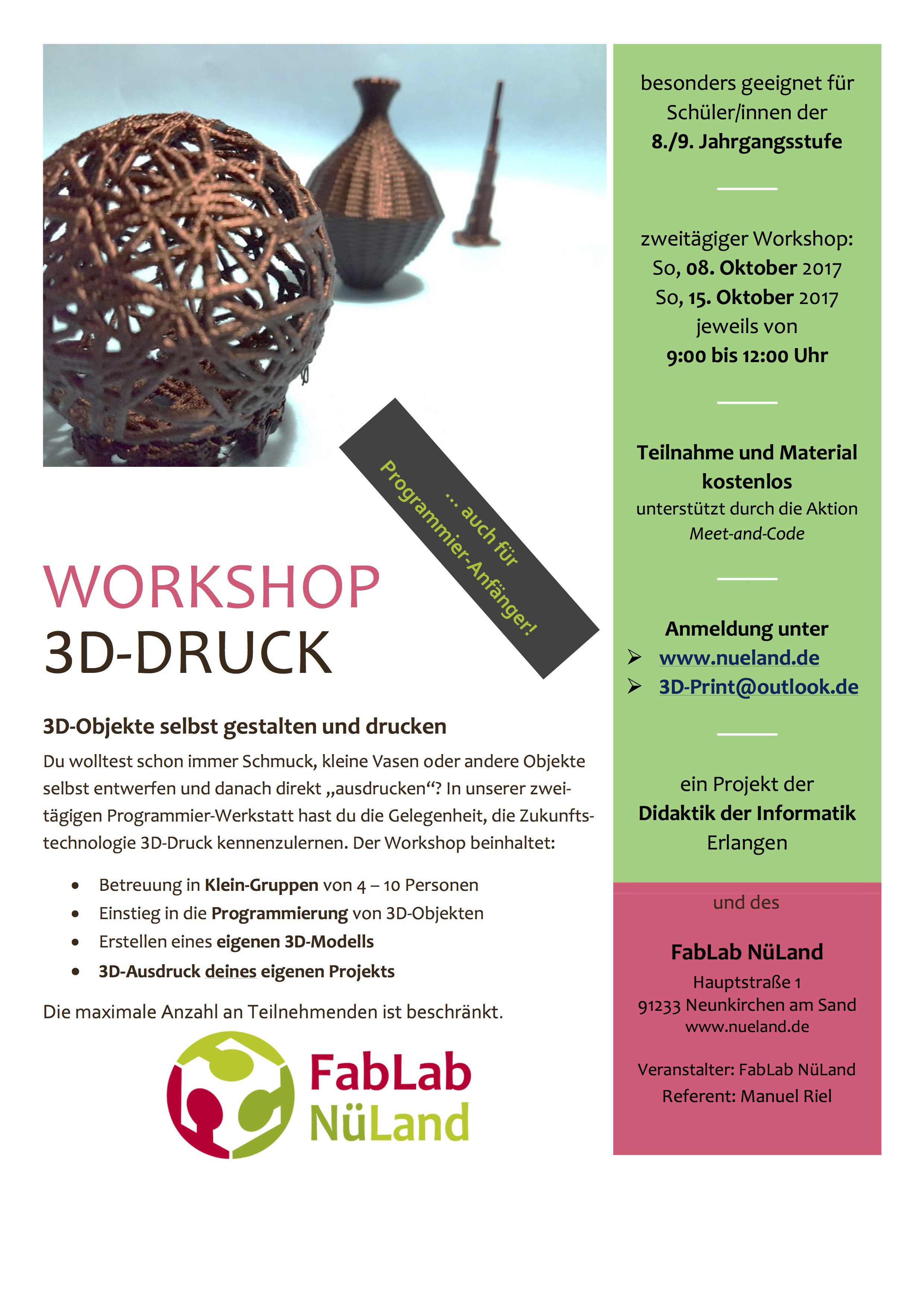 3D Druck Meet and Code Flyer 2